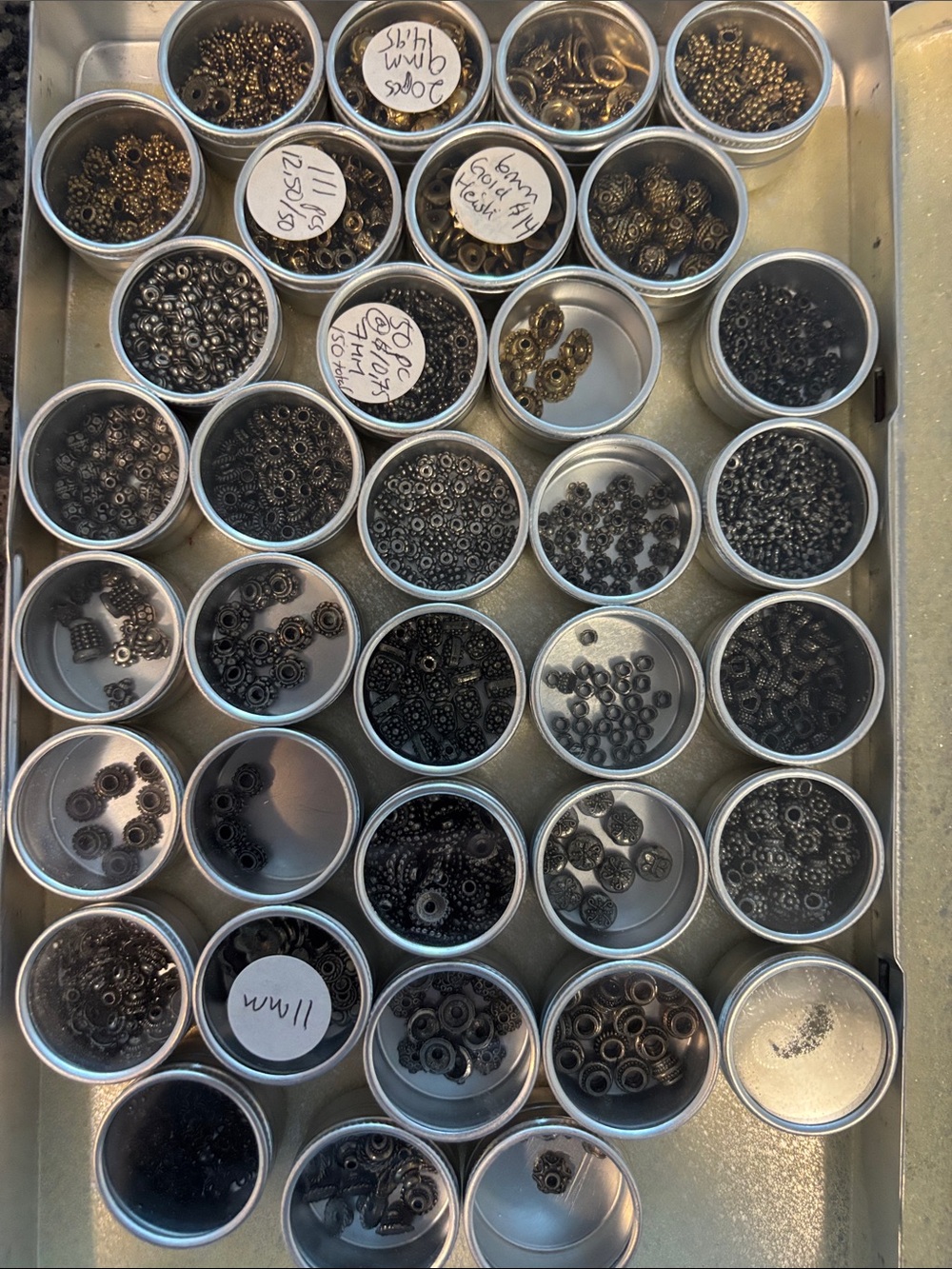 Mixed Metal Jewelry Spacer Beads Lot - individual bead bulk or LOT $400